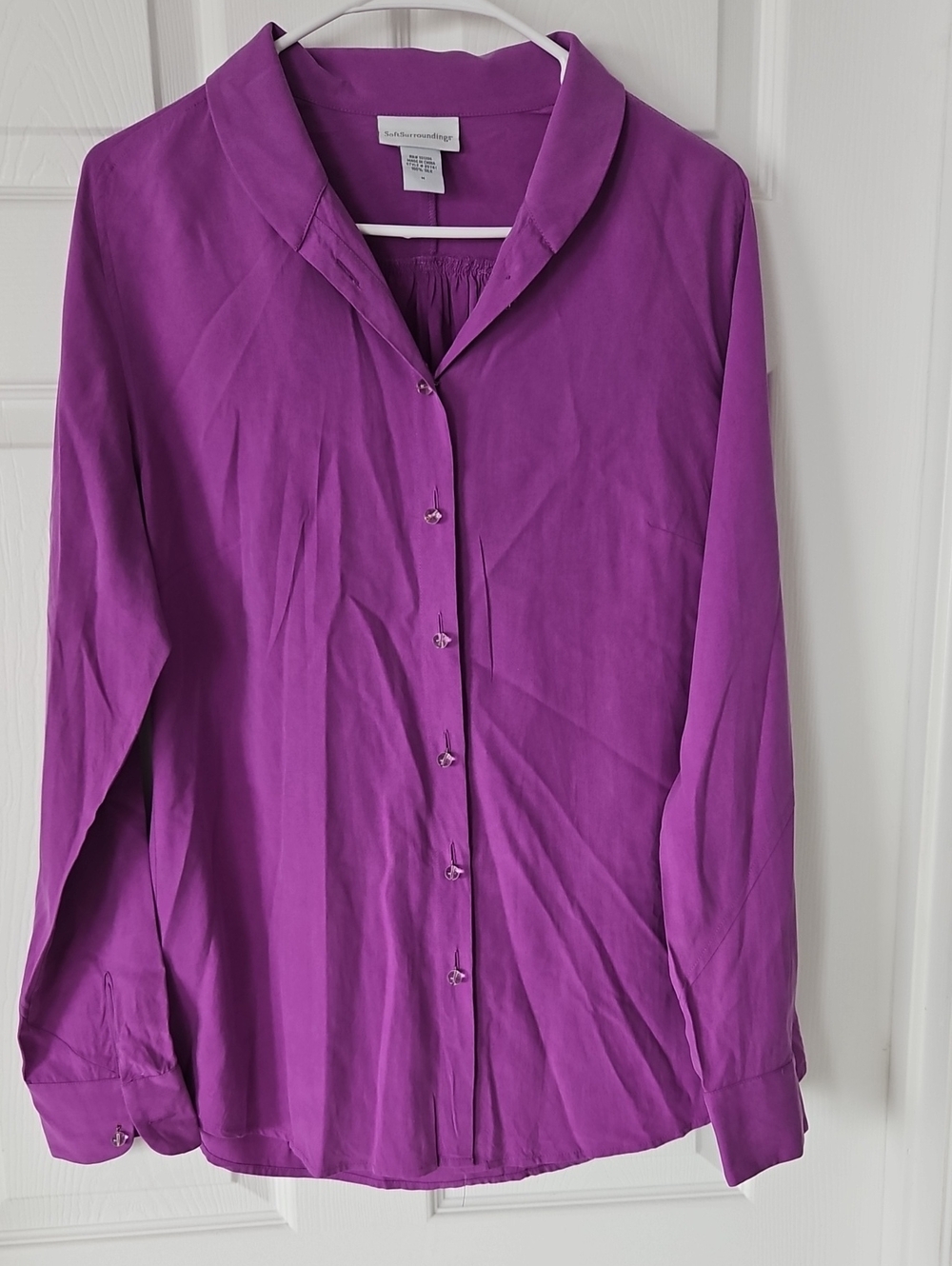 Soft Surroundings Violet Button-Front Blouse